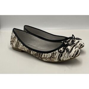 Circus Sam Edelman Women's Ali Animal‎ Print Ballet Flats White Size 6 M
